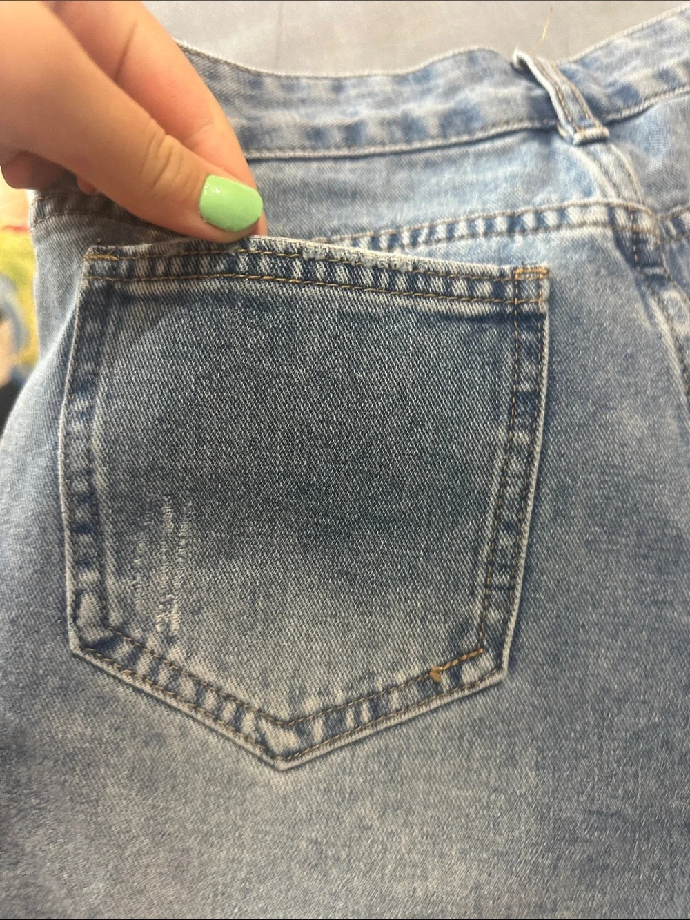 SHEIN Light Blue Distressed Denim Shorts